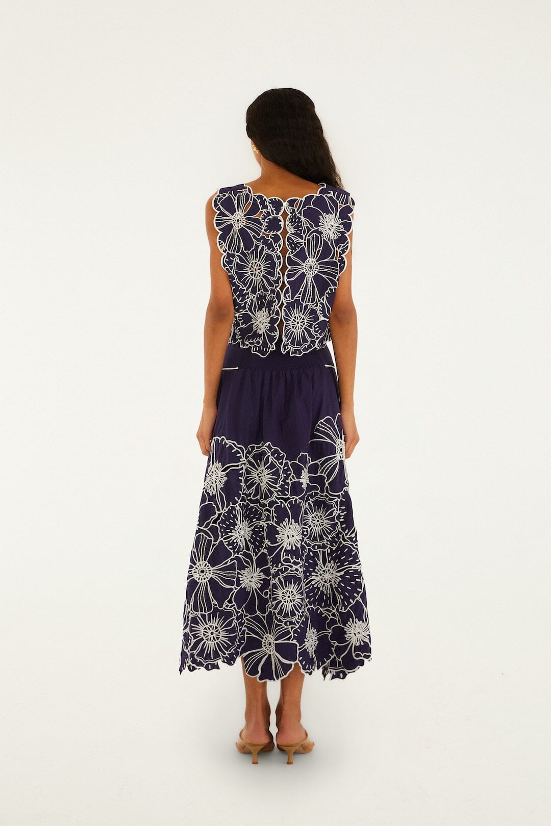 Blue Flowers Richelieu Maxi Skirt