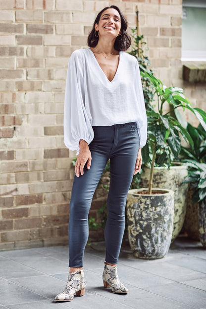 Amber Coated Skinny Jeans Navy