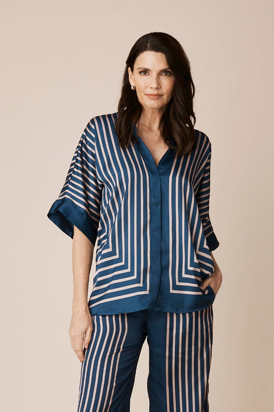 Alma Short Sleeve Top Navy