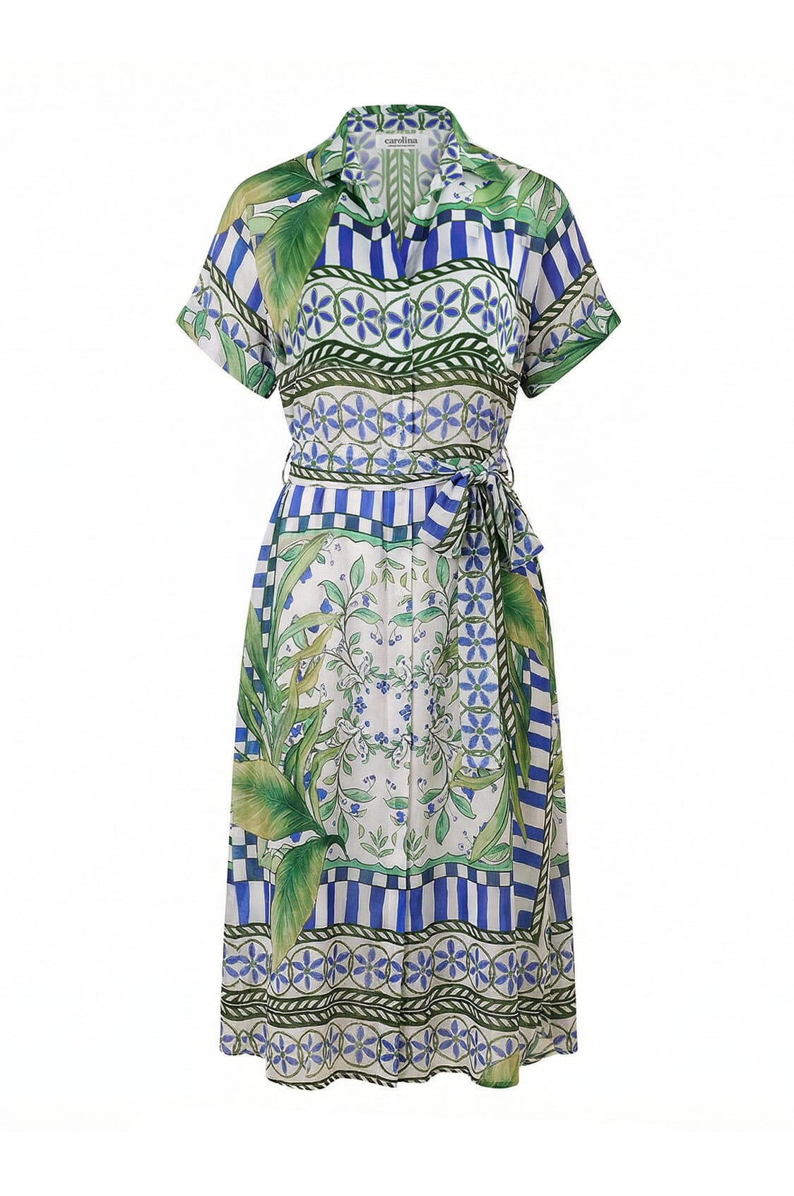 Tonya Short Sleeve Collared Dress in Emerald