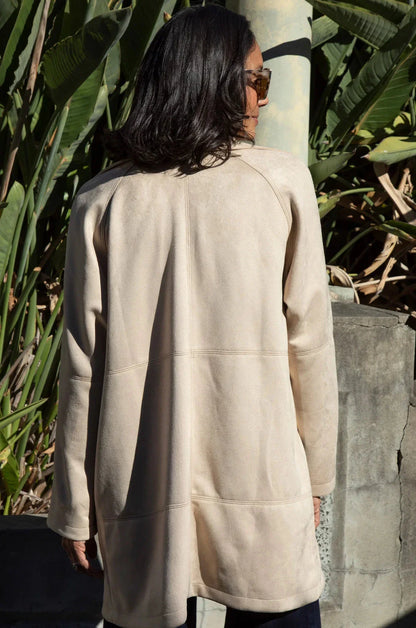 Vanessa Faux Suede Coat Ivory