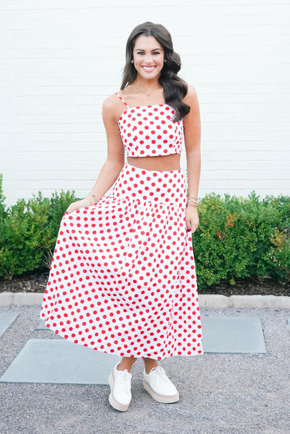 Sideline Style Polka Dot Skirt