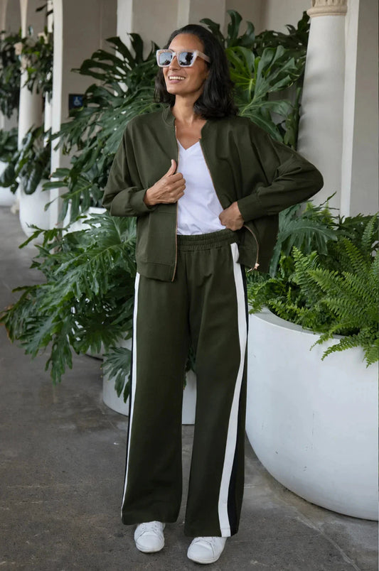 Ariana Side Stripe Jogger Olive