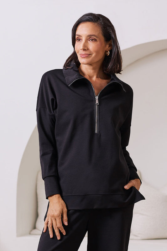Lara Half Zip Jumper Black