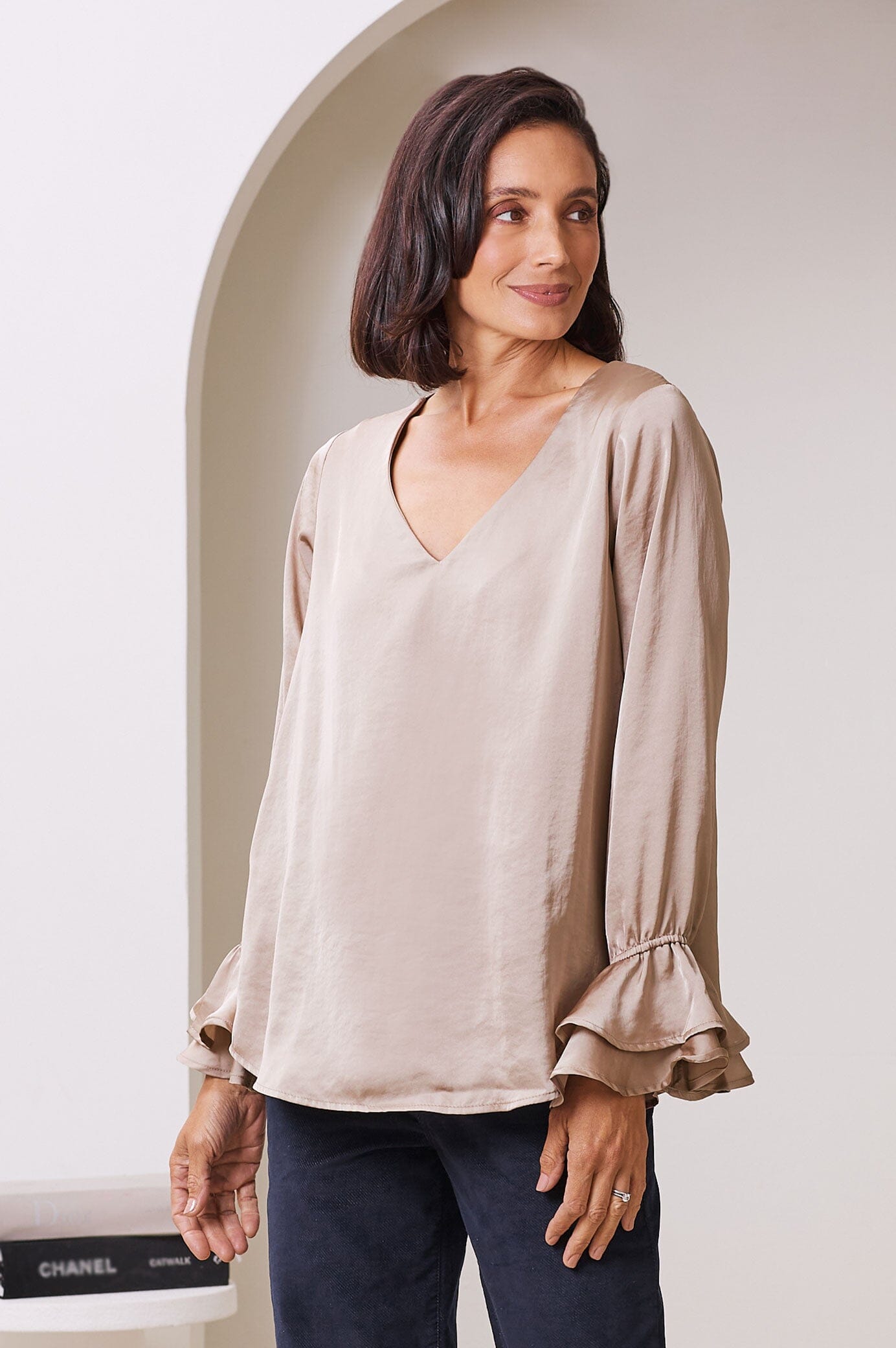 Lola Long Sleeve Top Almond