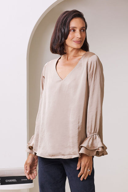 Lola Long Sleeve Top Almond