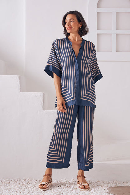 Alma Short Sleeve Top Navy