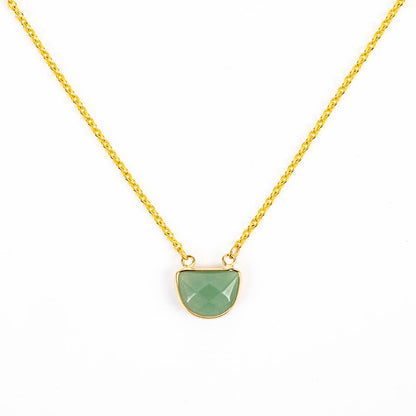 Large Faceted Stone Pendant Necklace