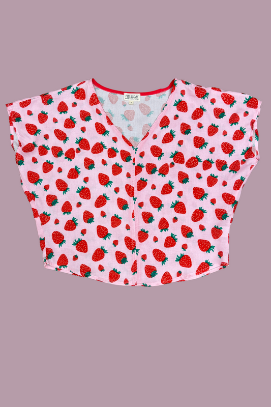 Dolman Top in Strawberry Cotton