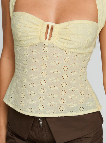 Isabetta Halter Top Lemon