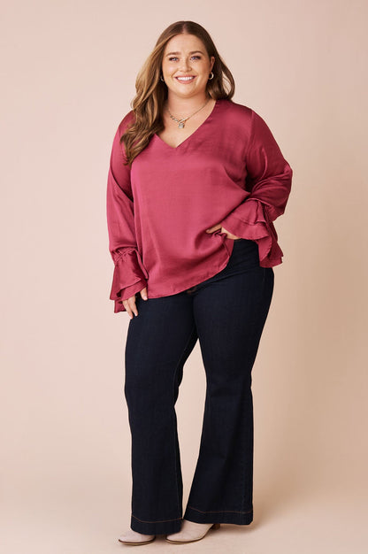 Lola Long Sleeve Top Burgundy