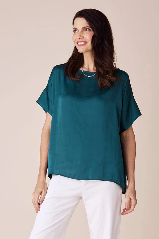 Bianca Short Sleeve Top Forest Green