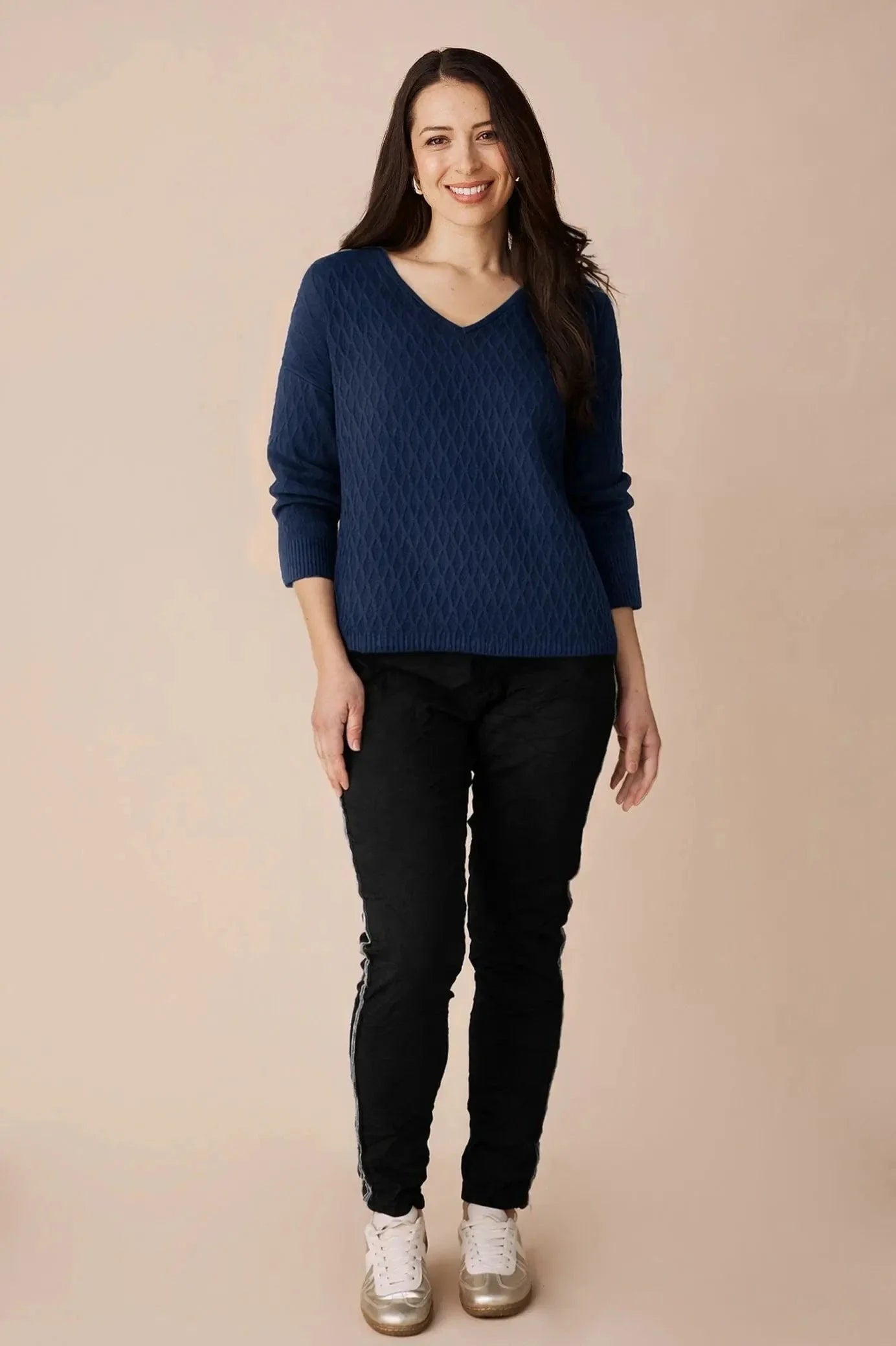 Kayla V-Neck Jumper Navy
