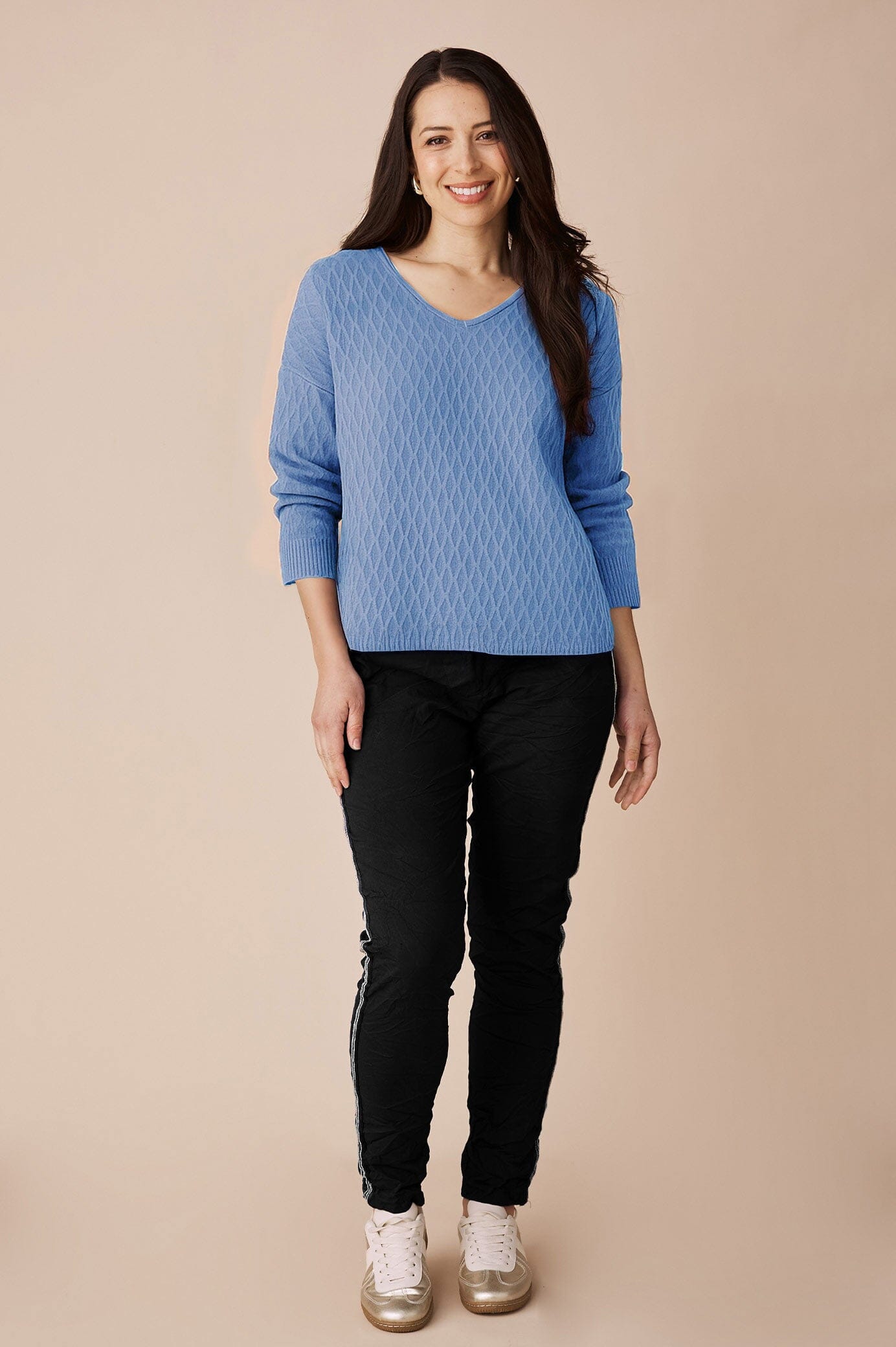 Kayla V-Neck Jumper Blue