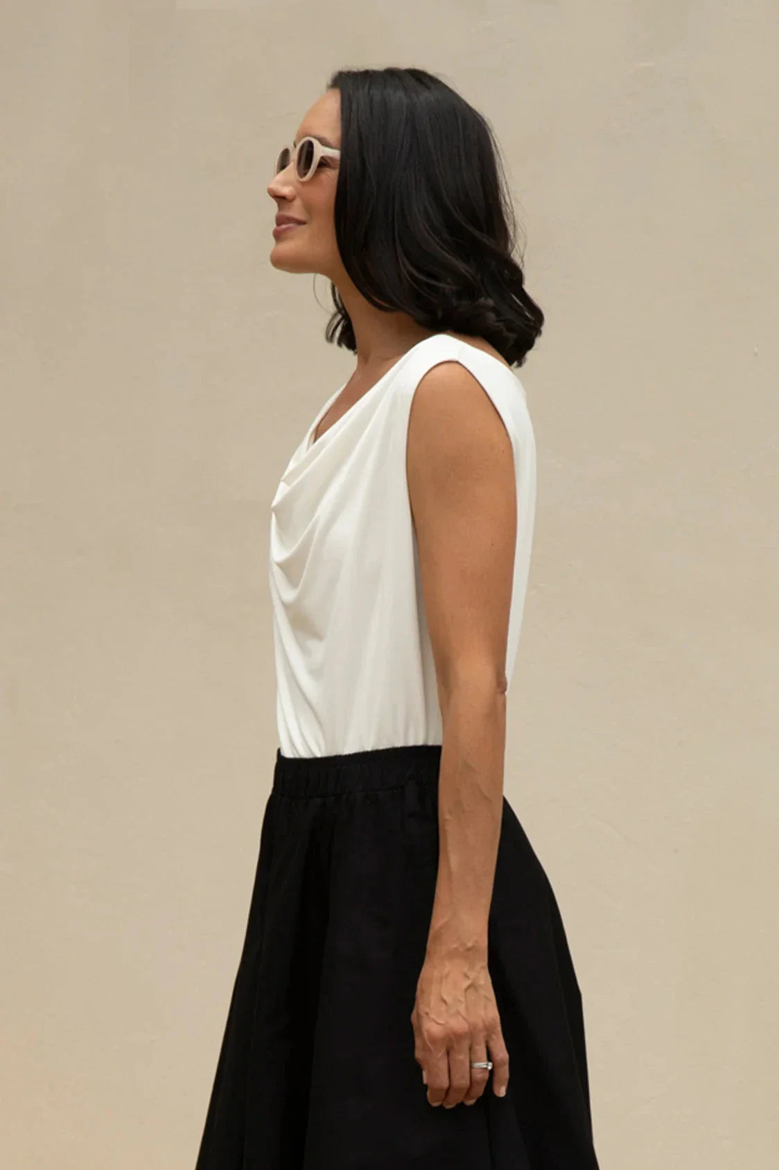 Jasmine Sleeveless Top in Ivory