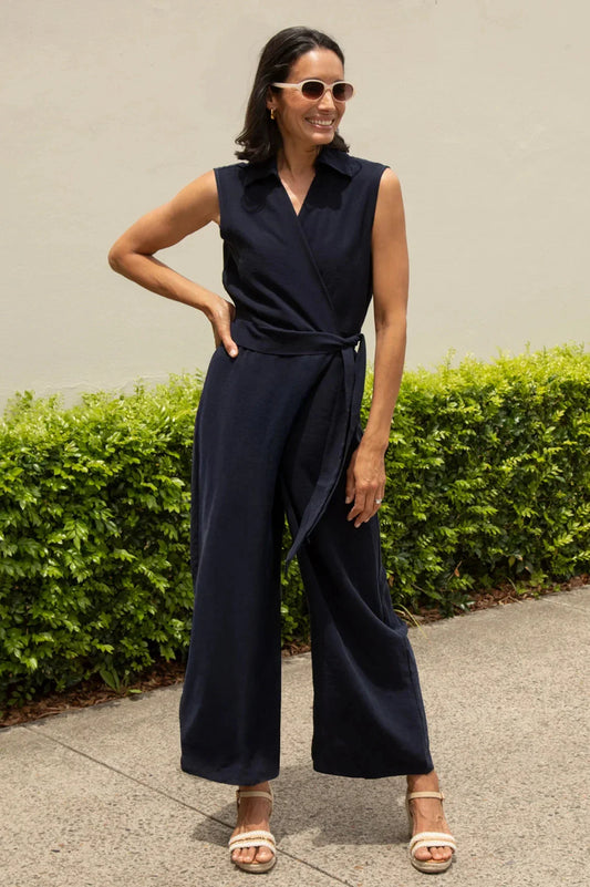 Alex Sleeveless Jumpsuit in Navy