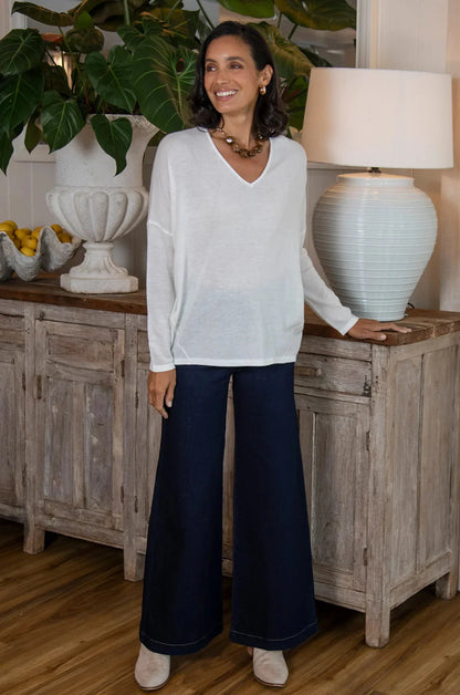 Sadie Fine Knit Jumper Ivory