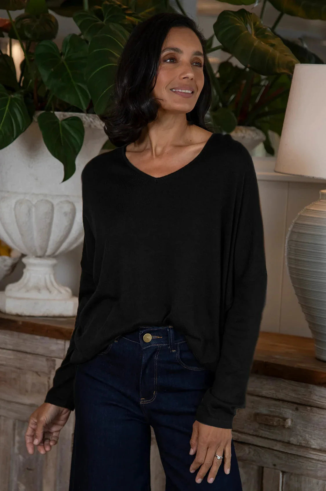 Sadie Fine Knit Jumper Black