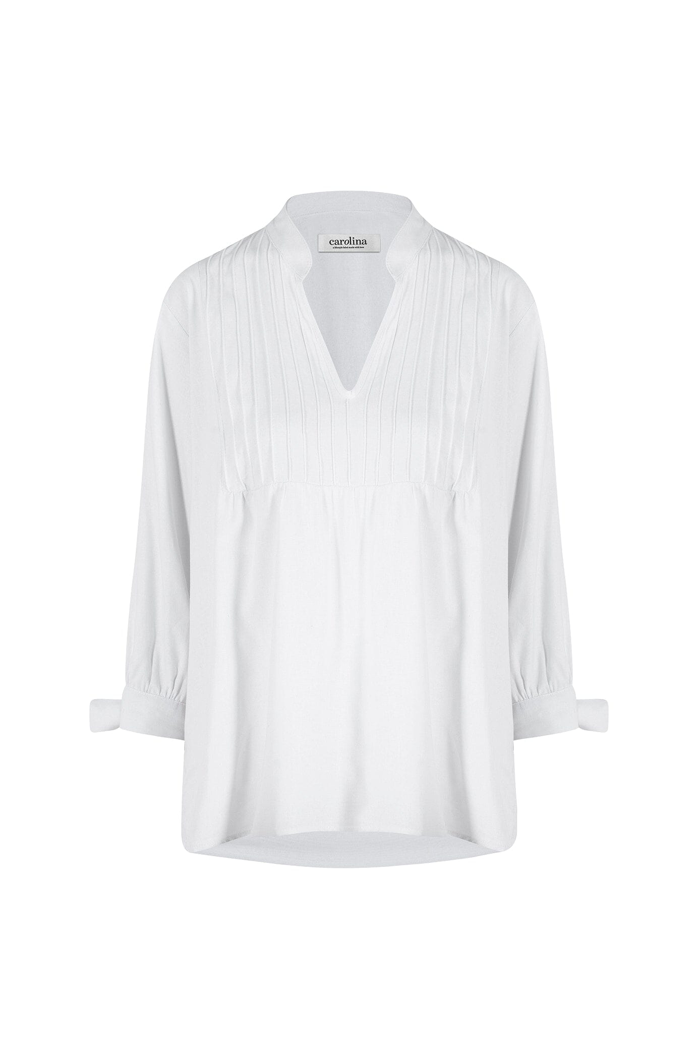 Alessia V Neck Mid Sleeve Top in White
