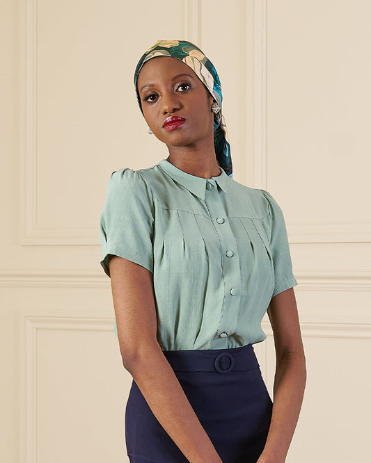 1930s Bonnie Blouse - Duck Egg