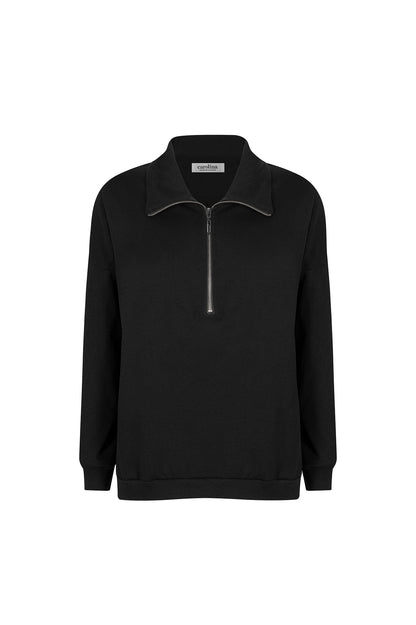 Lara Half Zip Jumper Black