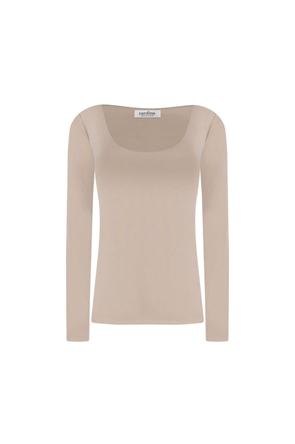 Lina Long Sleeve Top Mocha Mousse