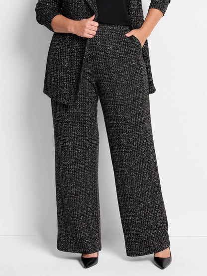 Lenox Wide-Leg Dotty Grid Pant