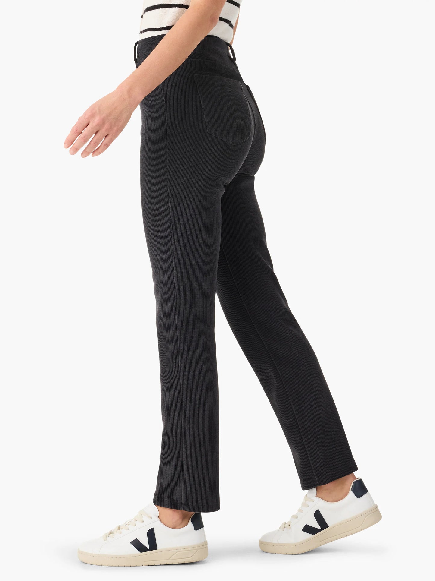 Mid Rise Corduroy Straight Ankle Pant