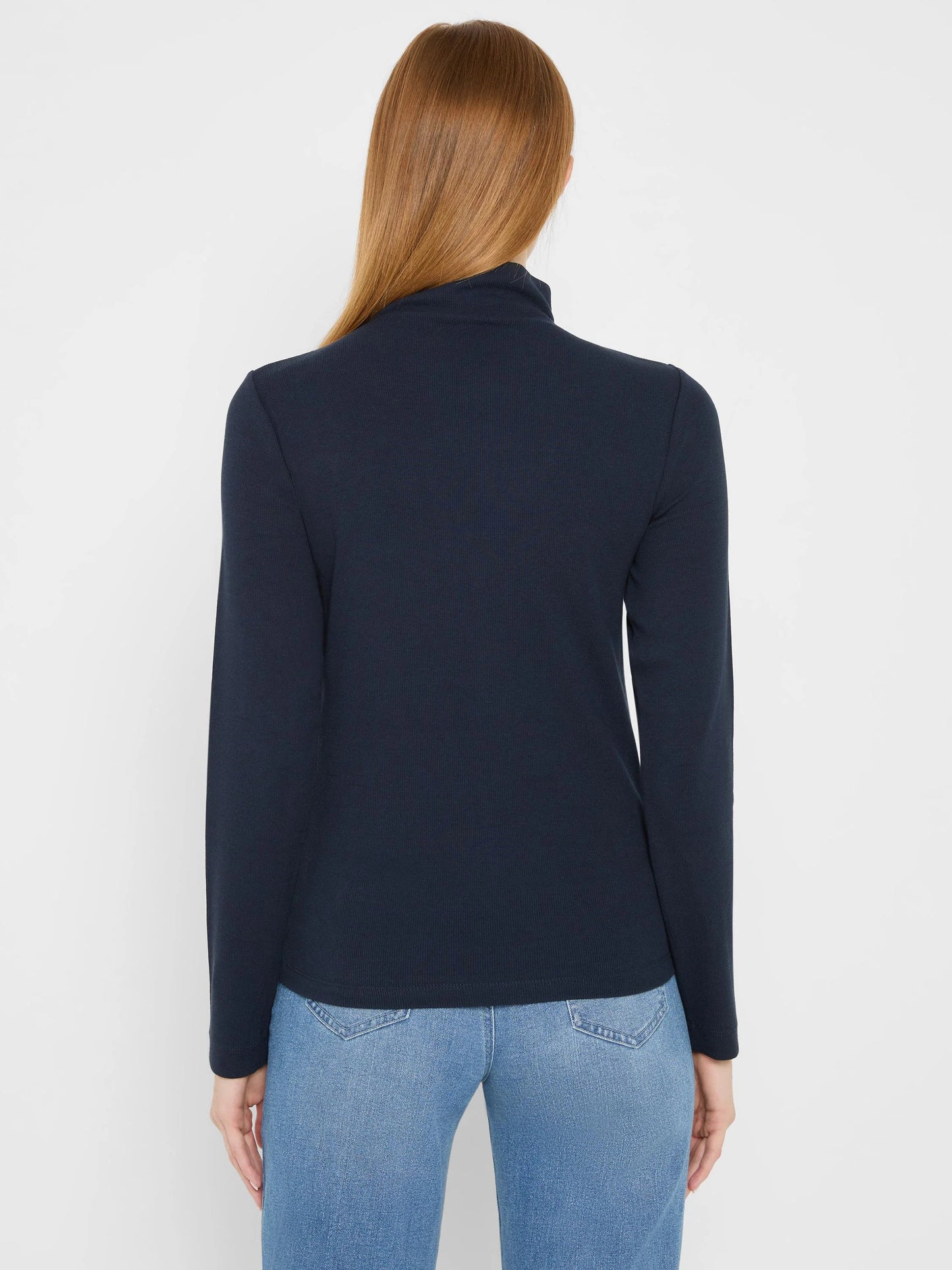 Perfect Knit Rib Long Sleeve Mock Tee