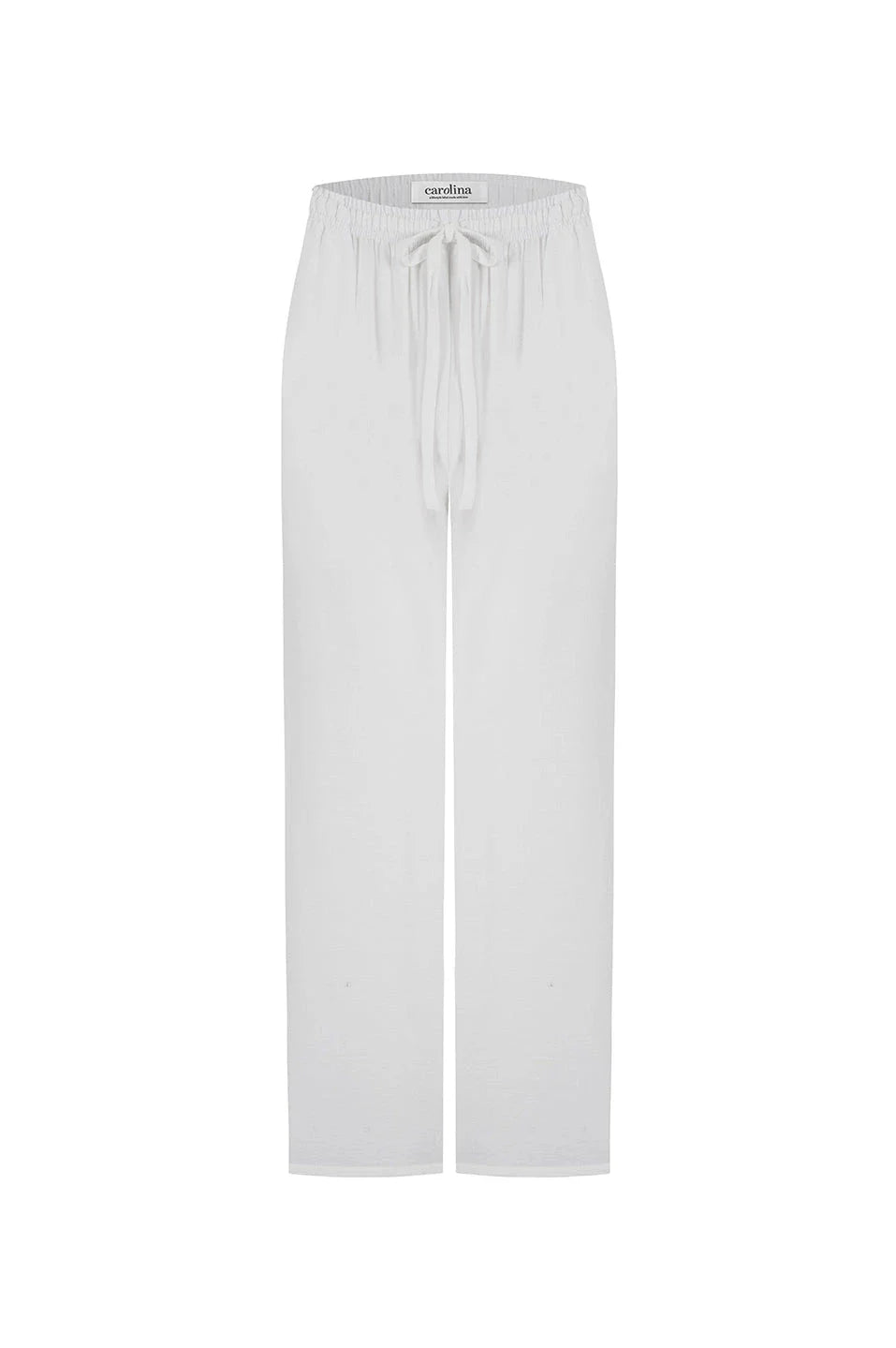 Gemma Straight Leg Tie Waist Pants White