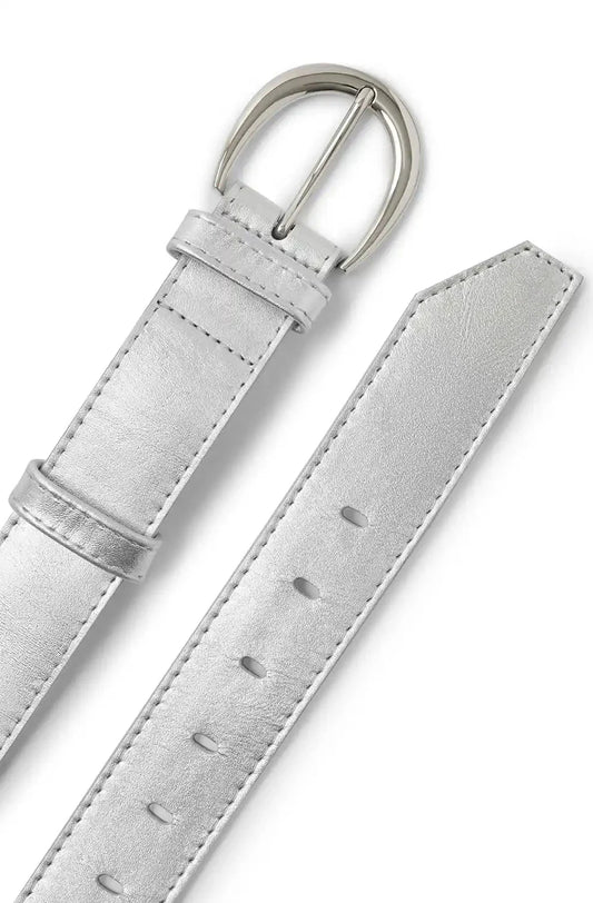 Jeans Belt Silver Metallic