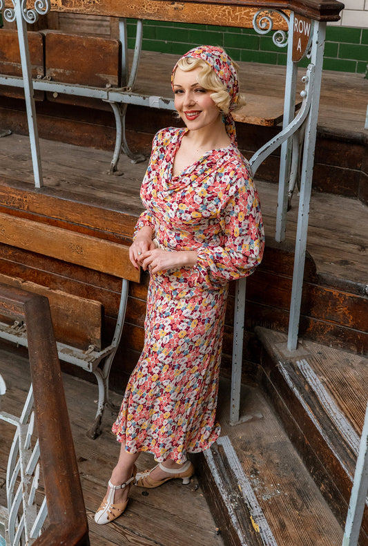 1930s Joanie Bias Cut Dress - Spring Parade