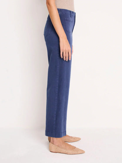 Mid Rise Wide Leg Pocket Ankle Jeans