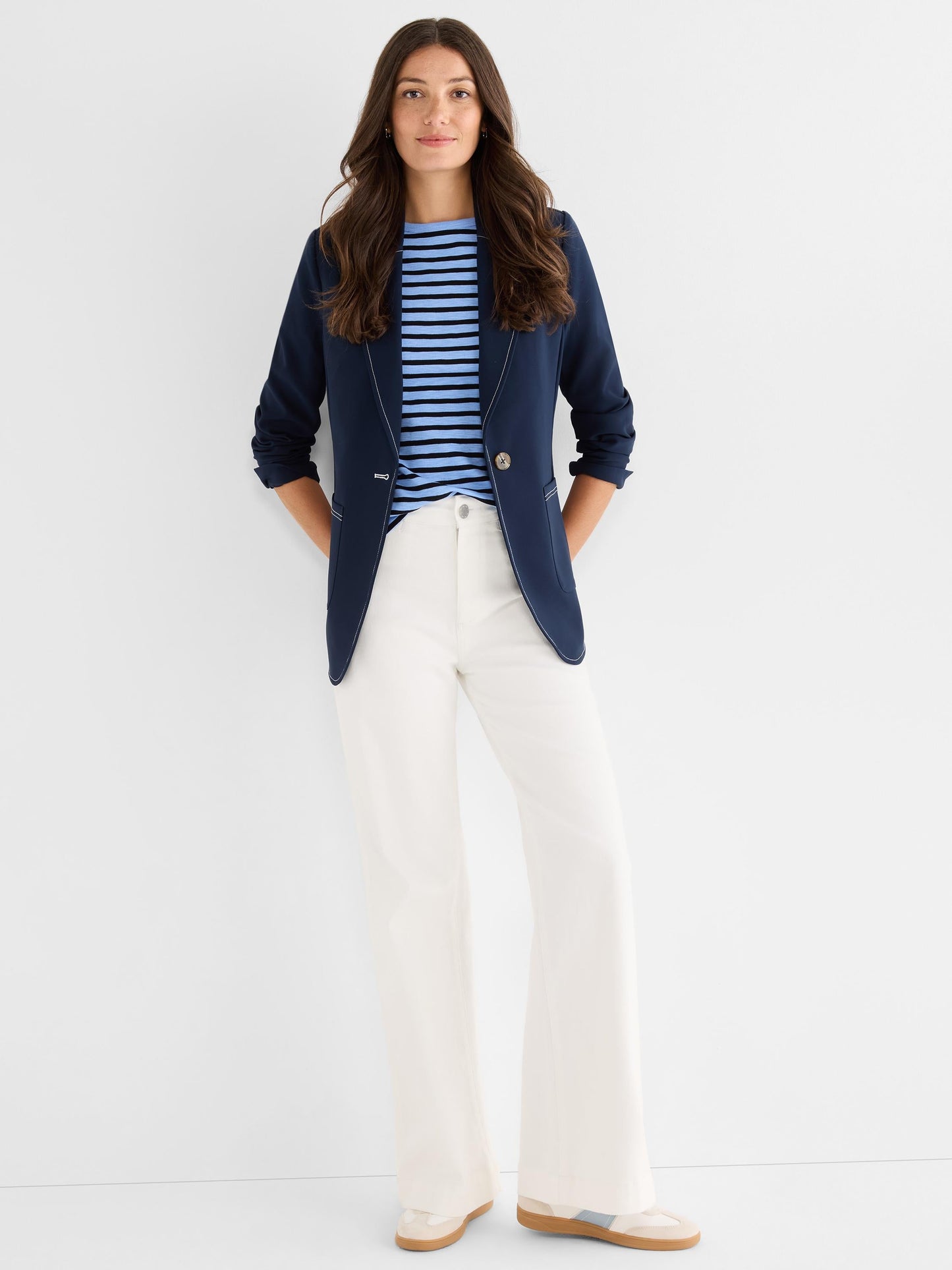 NZT 3/4 Sleeve Stripe Envelope Boat Tee