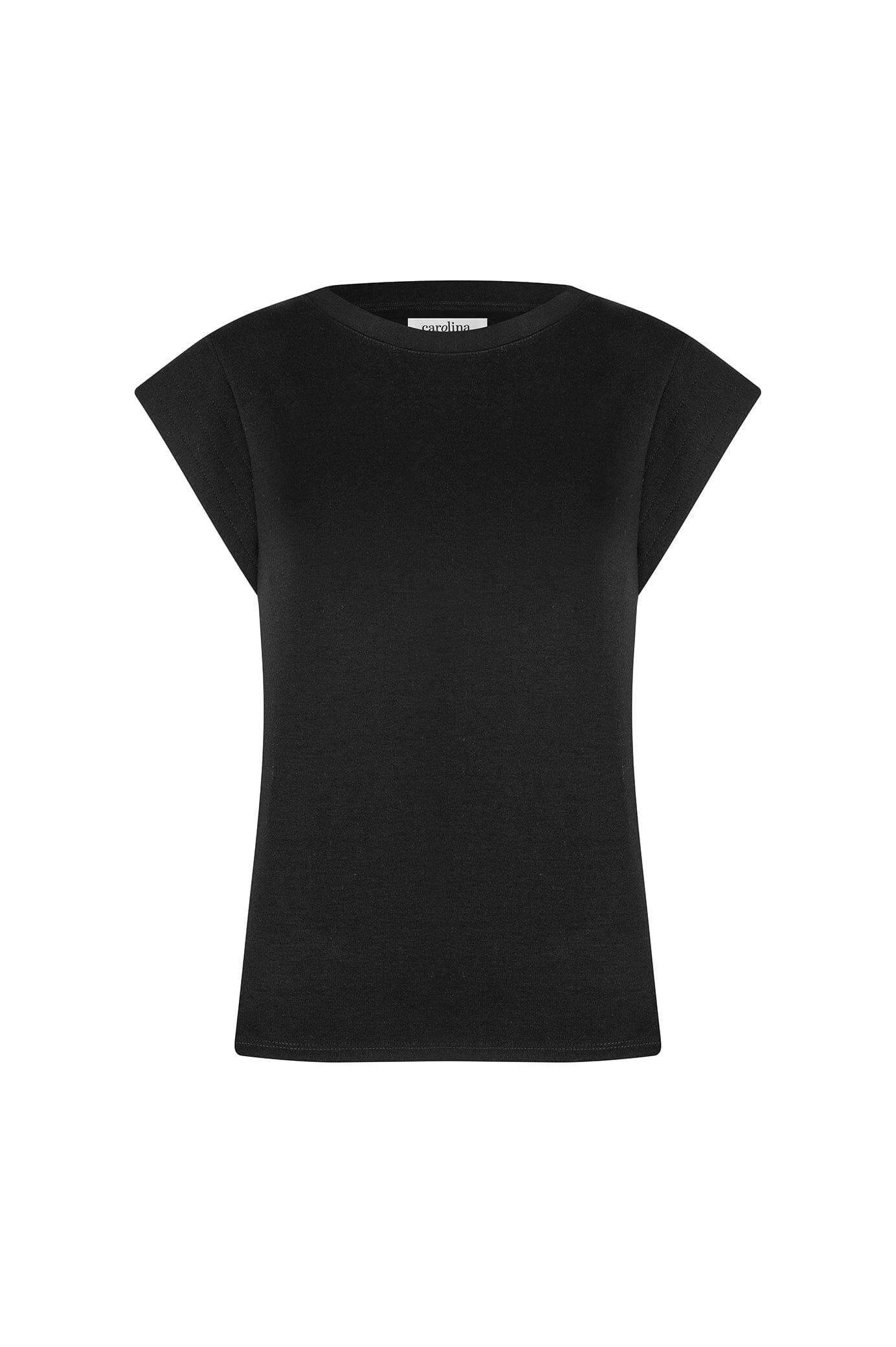 Harper Short Sleeve Top Black with Round Neck