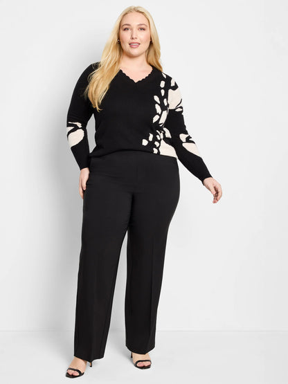 Stretch Knit Lenox Wide-Leg Pant