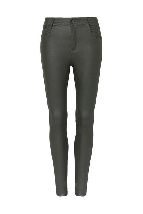 Amber Coated Skinny Jeans Olive