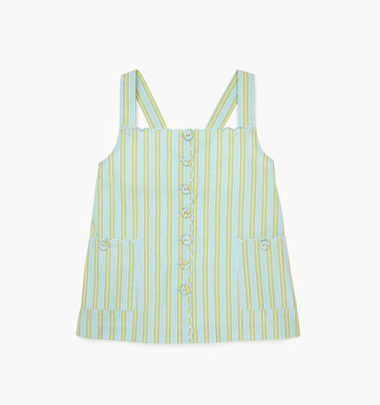The Tiny Akira Dress - Blue/Green Stripe
