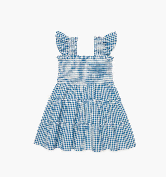 The Tiny Ellie Nap Dress - Lagoon Gingham