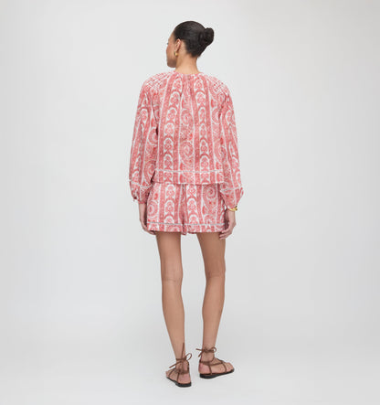 The Audrey Short - Coral Corsica Paisley