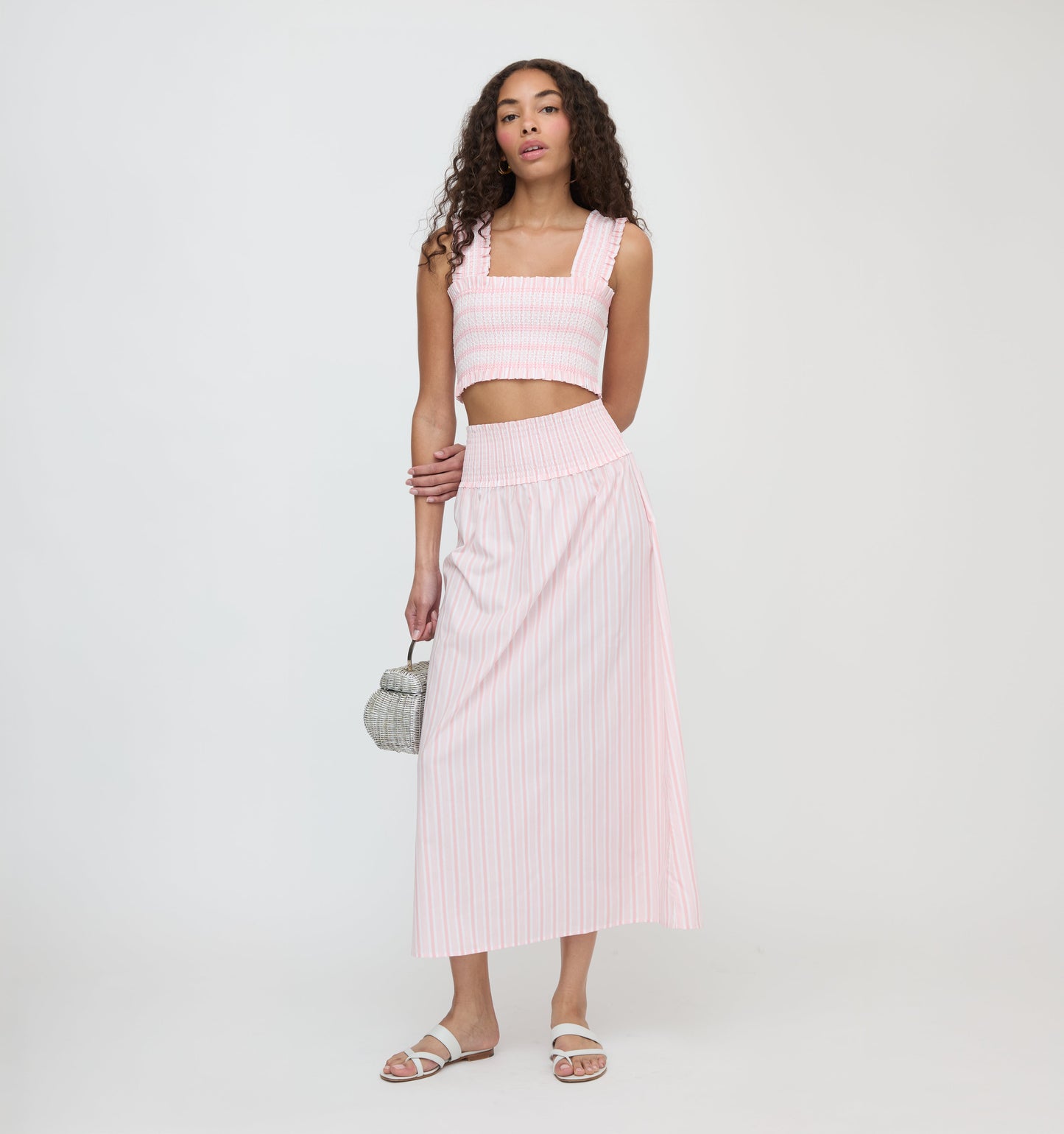 The Delphine Nap Skirt - Pink Variegated Stripe
