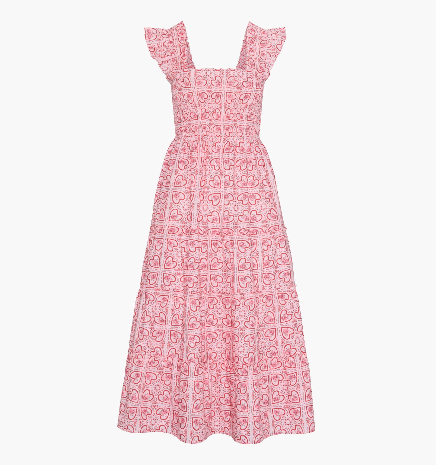 The Ellie Nap Dress - Red Patchwork Doily Heart