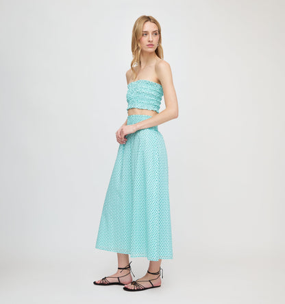 The Delphine Nap Skirt - Teal Poppy Half Drop