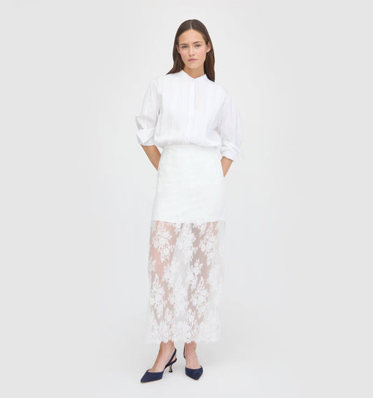 The Olympia Skirt - White Magnolia Lace