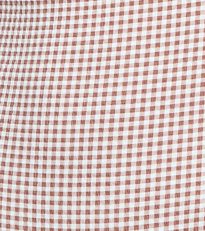 The Zuri Swim Skirt - Cognac Gingham