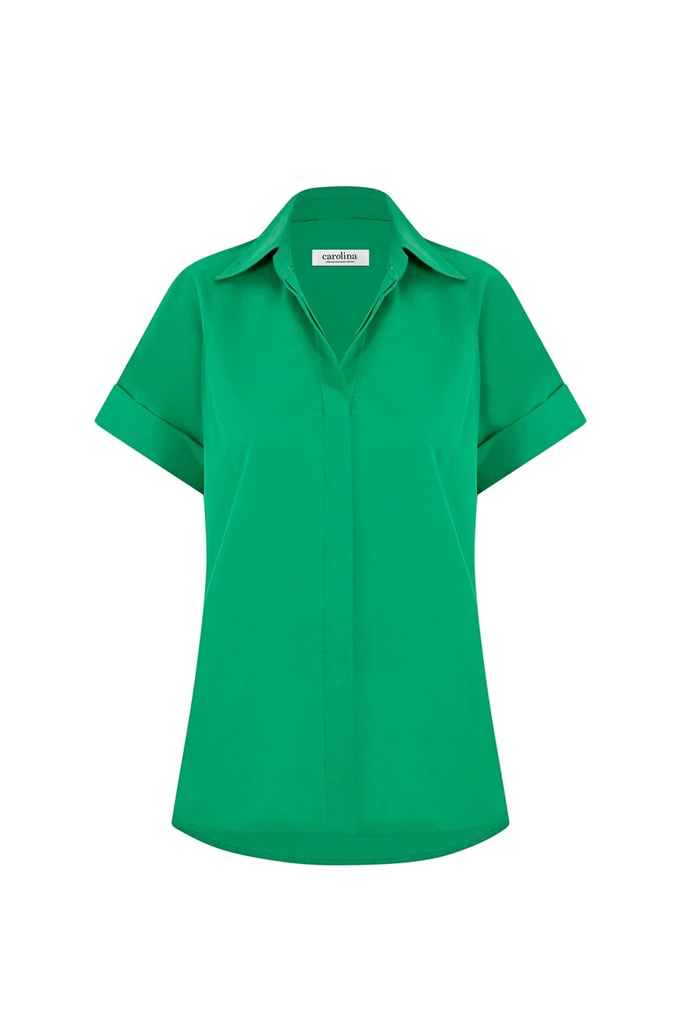 Tia Short Sleeve Cotton Top in Emerald