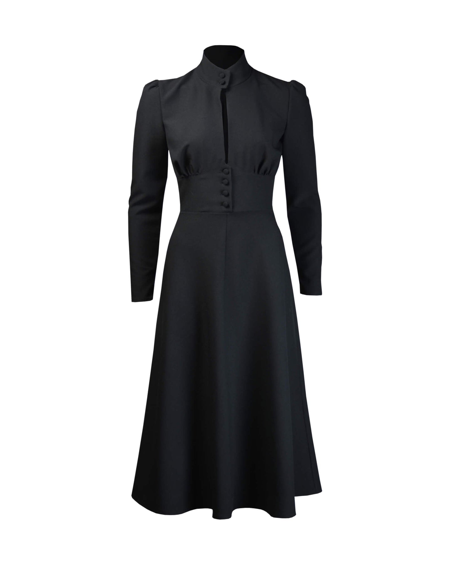 1970s Barbara Keyhole Dress - Black