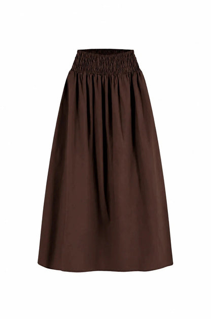 Brooke Midi A-Line Skirt Chocolate