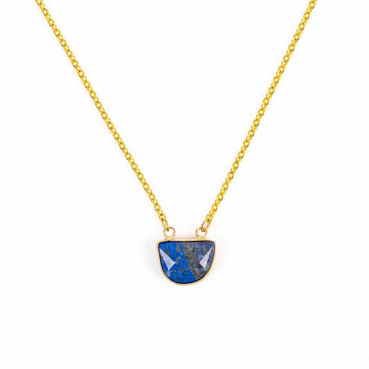 Large Faceted Stone Pendant Necklace