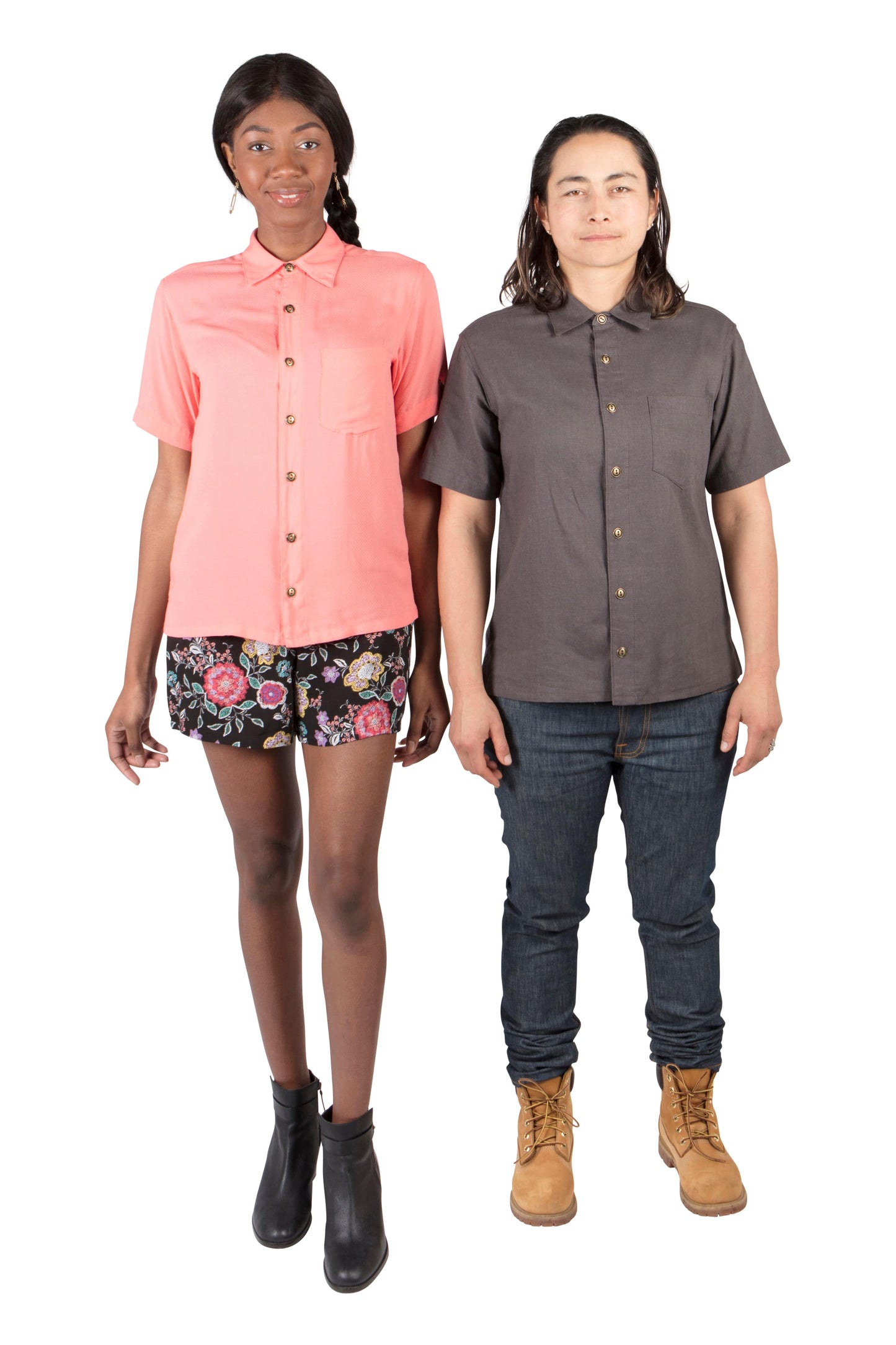 Unisex Button Up in Watermelon Rosé